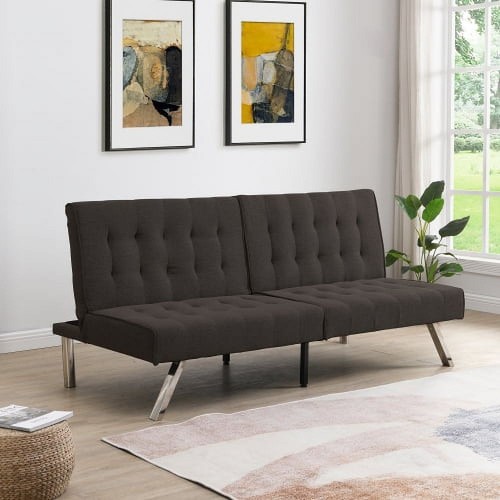Modern linen futon - futon, bed