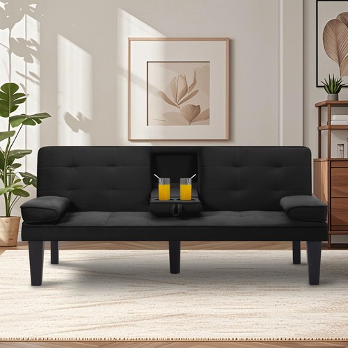 Velvet futon sofa - 65",