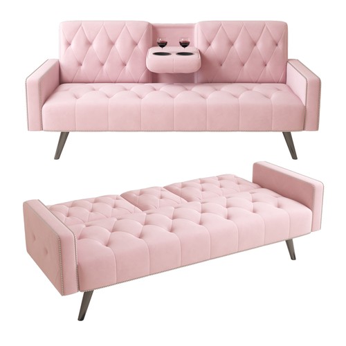 Modern velvet futon - velvet, sofa