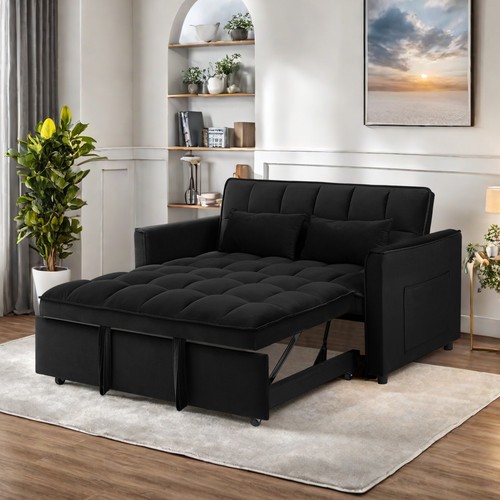 Modern futon sofa bed - modern, black