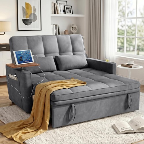 Modern velvet futon - velvet, sofa